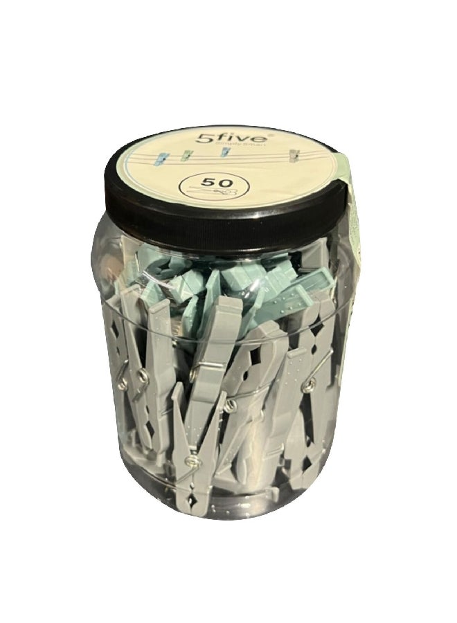 Five Simply Smart 50-Piece High-Quality Polypropylene Clothes Pin Multicolour 11.5 x 16.5 x 11.5 cm 164731 - Image 1